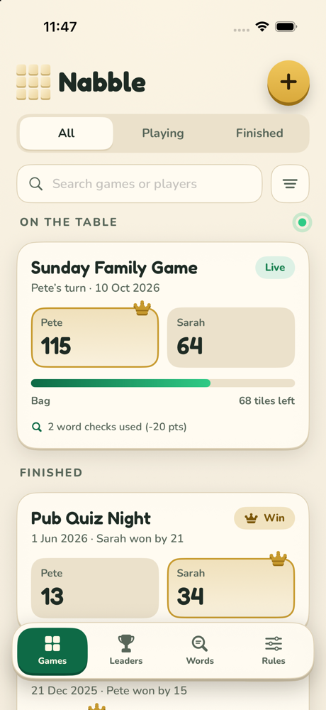 Nabble app screen